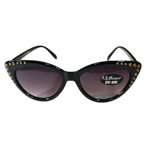 A.J. Morgan Black Cat-Eye Sunglasses.‎ New - Picture 1 of 5